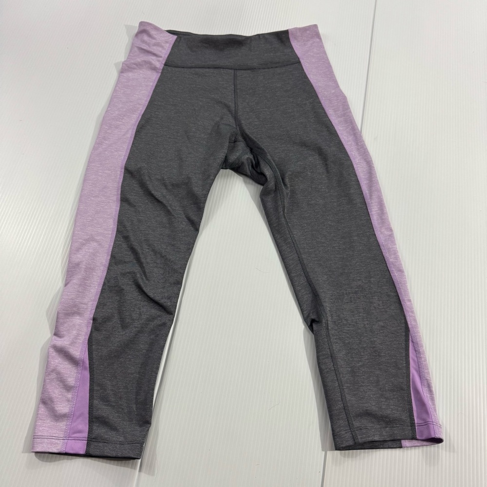 302. Tek Gear Charcoal and Lavender Kids Leggings (L)